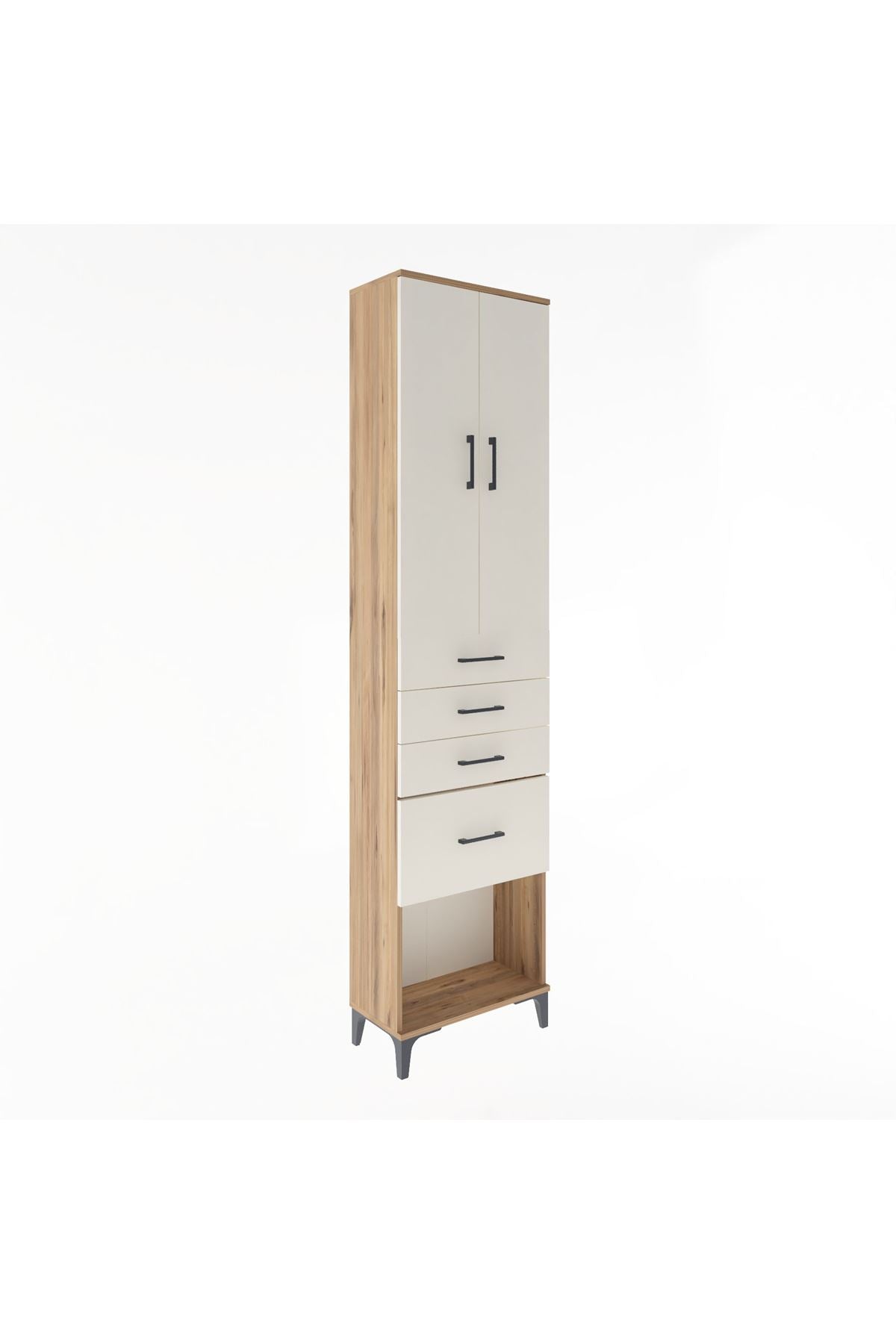 Arges Dolap 3 Raflı 4 Çekmeceli 2 Kapaklı 60x30x243 - S32M025V7A