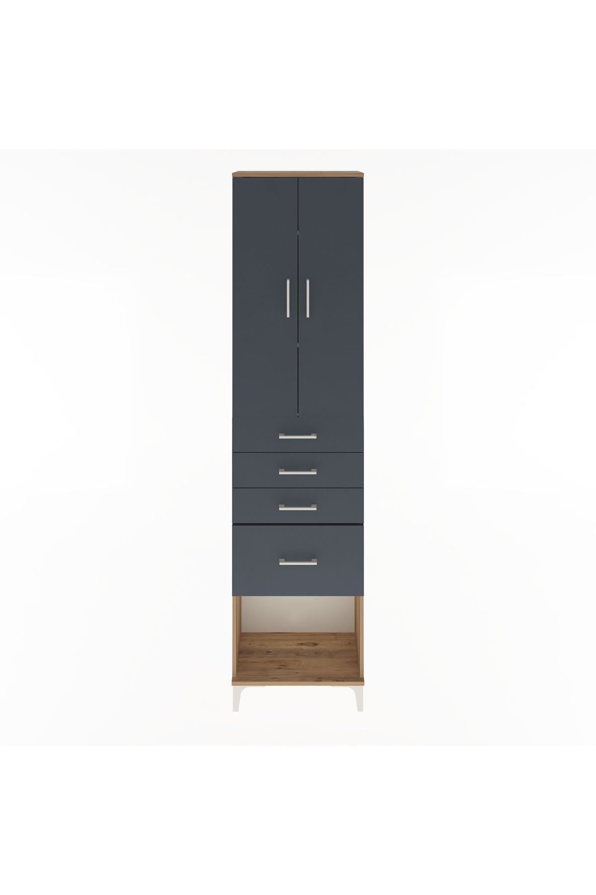 Arges Dolap 3 Raflı 4 Çekmeceli 2 Kapaklı 60x30x243 - S32M025V8A