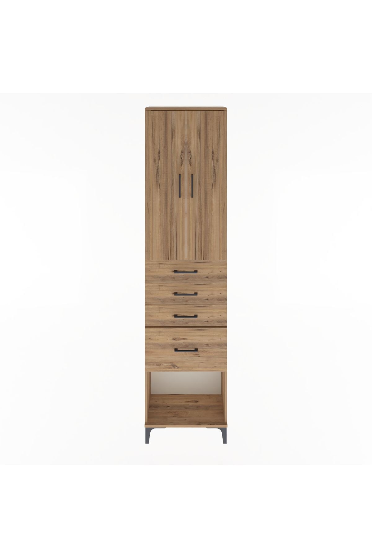 Arges Dolap 3 Raflı 4 Çekmeceli 2 Kapaklı 60x30x243 - S32M025V9A