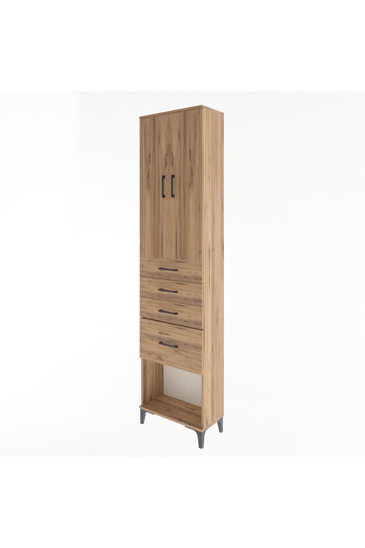 Arges Dolap 3 Raflı 4 Çekmeceli 2 Kapaklı 60x30x243 - S32M025V9A