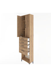 Arges Dolap 3 Raflı 4 Çekmeceli 2 Kapaklı 60x30x243 - S32M025V9A