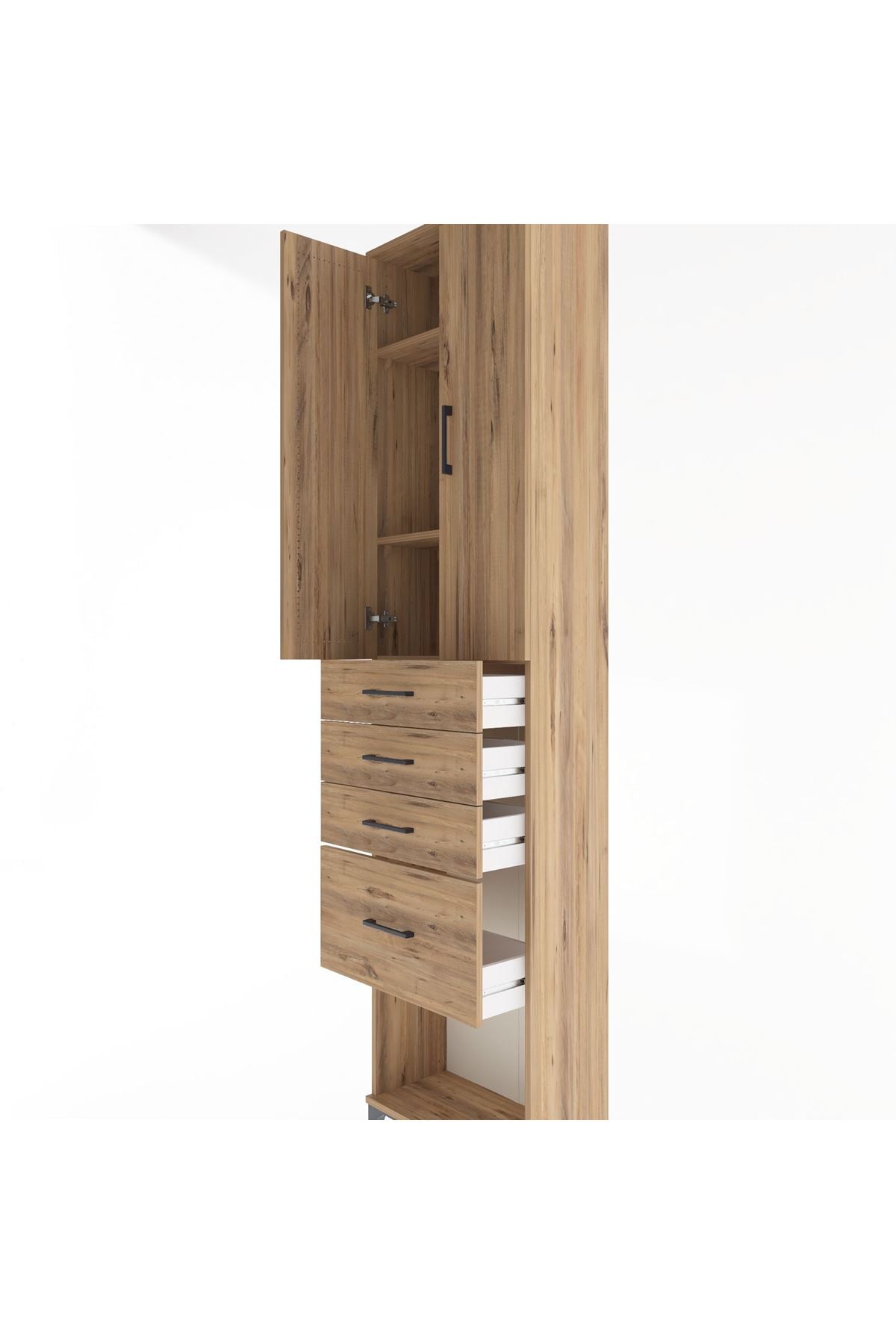 Arges Dolap 3 Raflı 4 Çekmeceli 2 Kapaklı 60x30x243 - S32M025V9A