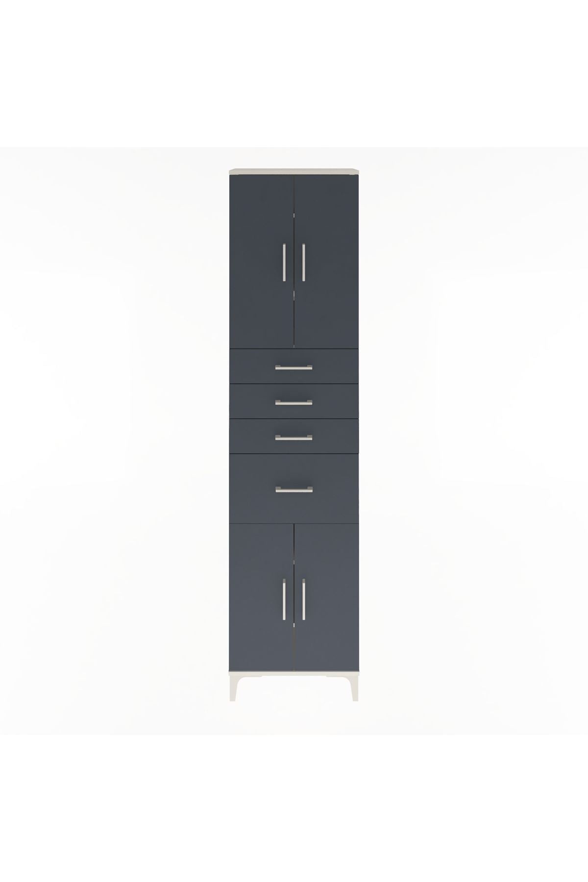 Arges Dolap 5 Raflı 4 Çekmeceli 4 Kapaklı 60x30x243 - S32M026V2A