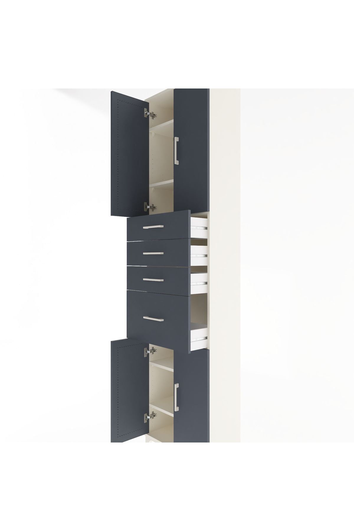 Arges Dolap 5 Raflı 4 Çekmeceli 4 Kapaklı 60x30x243 - S32M026V2A