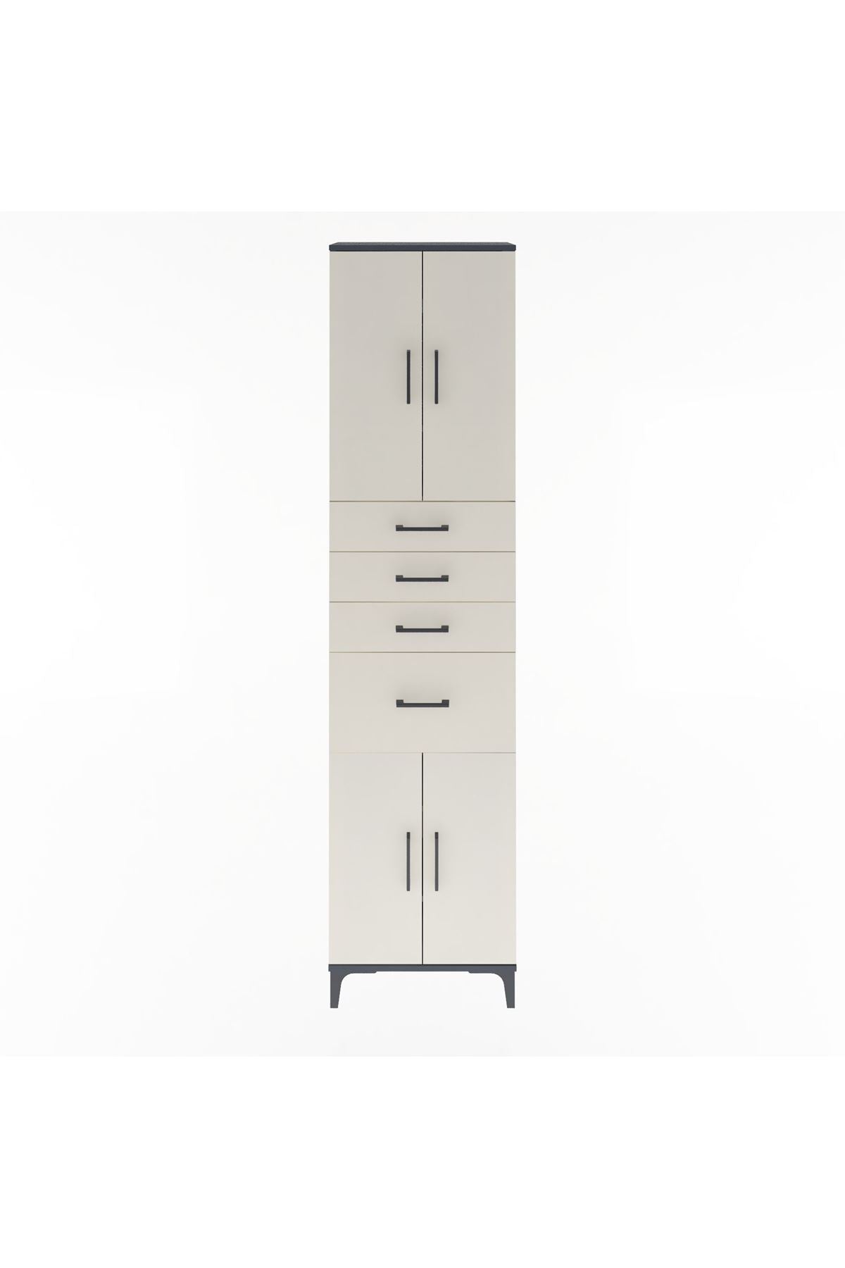 Arges Dolap 5 Raflı 4 Çekmeceli 4 Kapaklı 60x30x243 - S32M026V4A