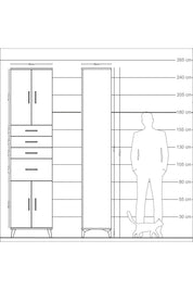 Arges Dolap 5 Raflı 4 Çekmeceli 4 Kapaklı 60x30x243 - S32M026V3A
