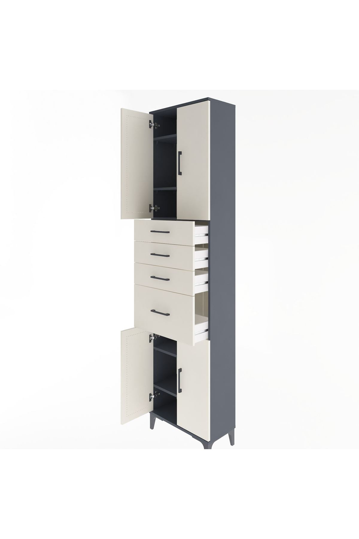 Arges Dolap 5 Raflı 4 Çekmeceli 4 Kapaklı 60x30x243 - S32M026V4A