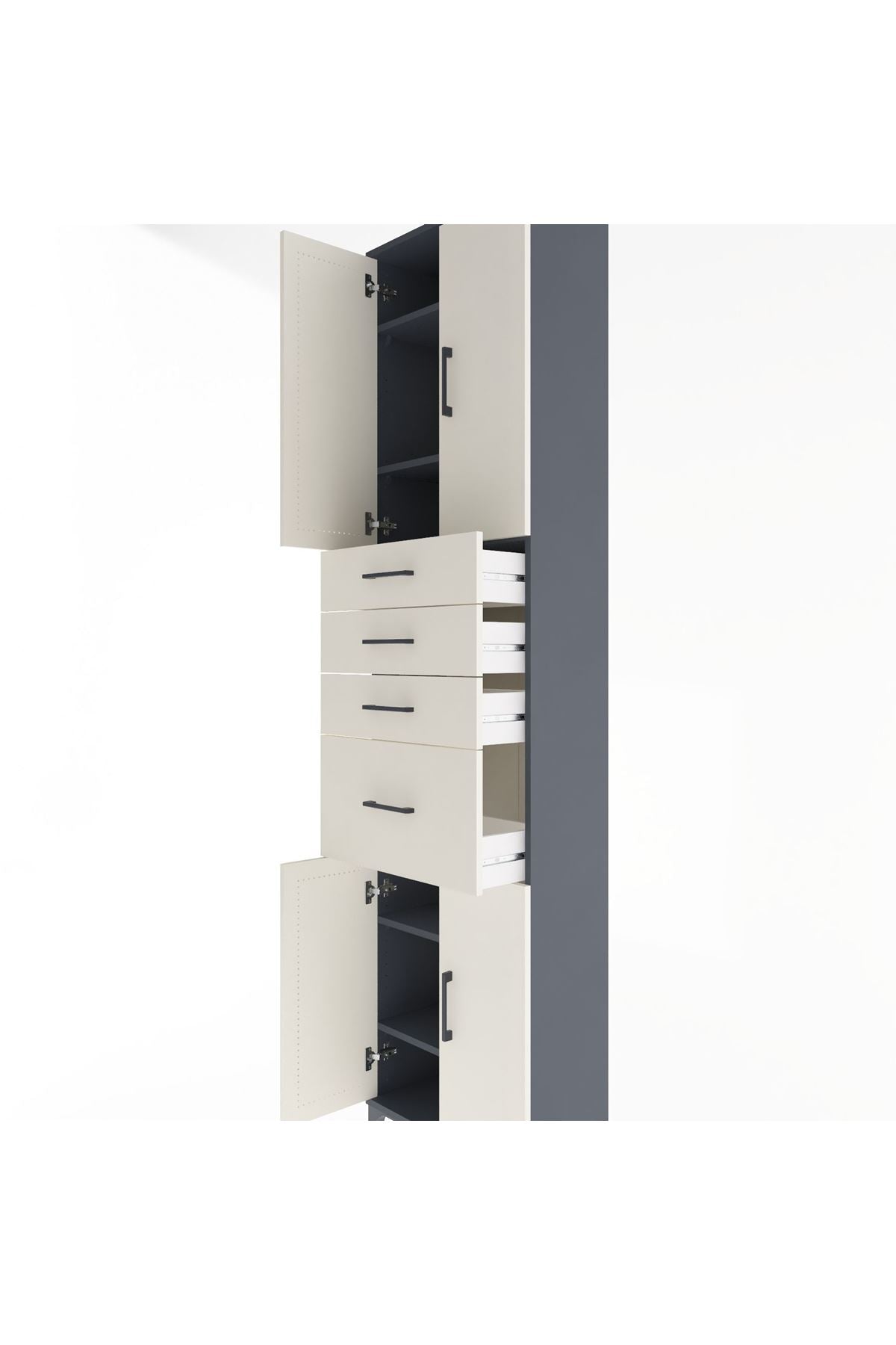 Arges Dolap 5 Raflı 4 Çekmeceli 4 Kapaklı 60x30x243 - S32M026V4A