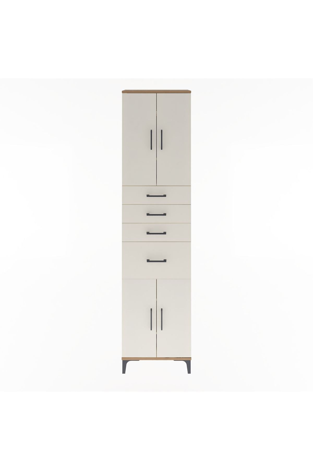 Arges Dolap 5 Raflı 4 Çekmeceli 4 Kapaklı 60x30x243 - S32M026V7A