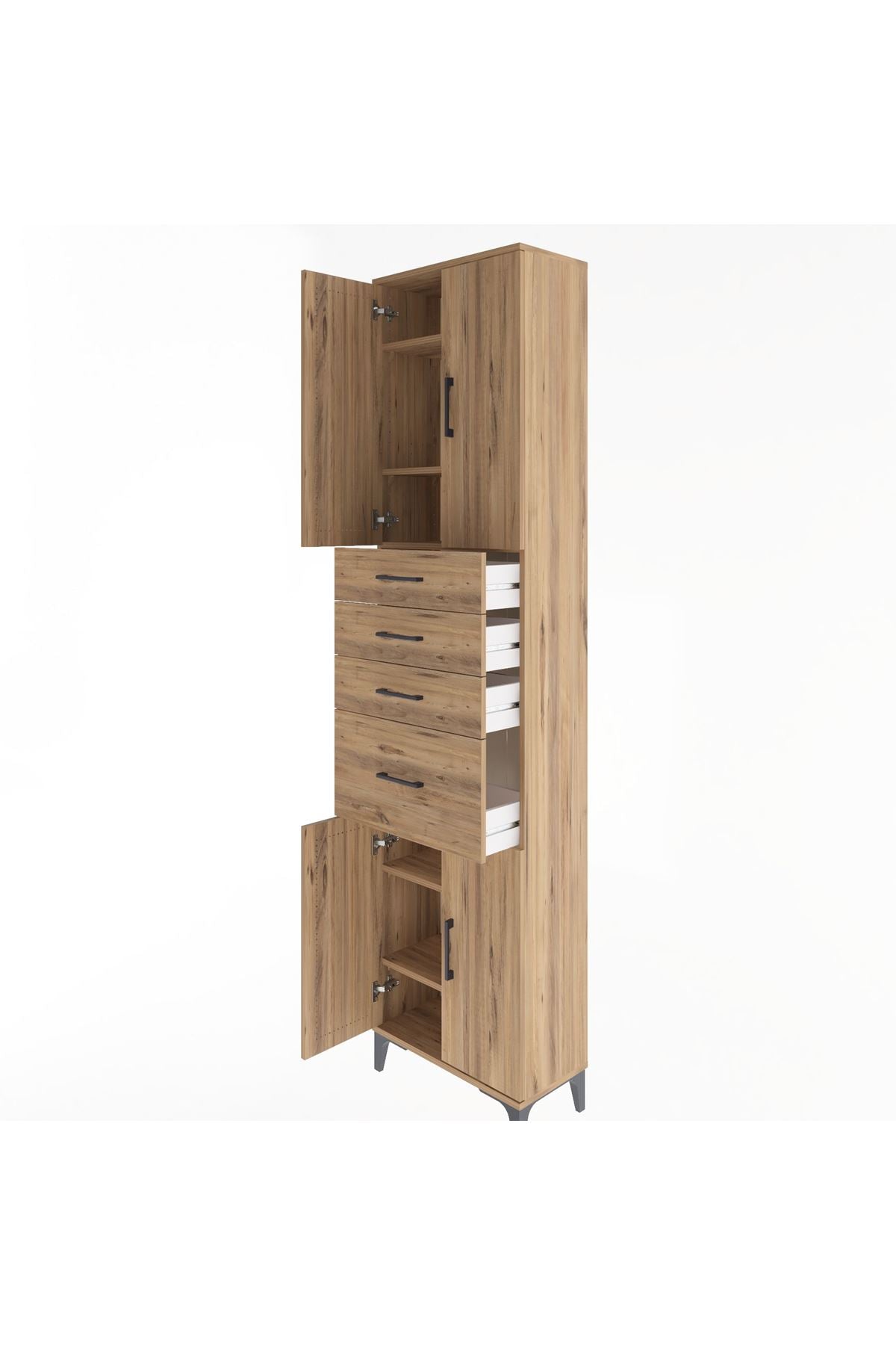 Arges Dolap 5 Raflı 4 Çekmeceli 4 Kapaklı 60x30x243 - S32M026V9A