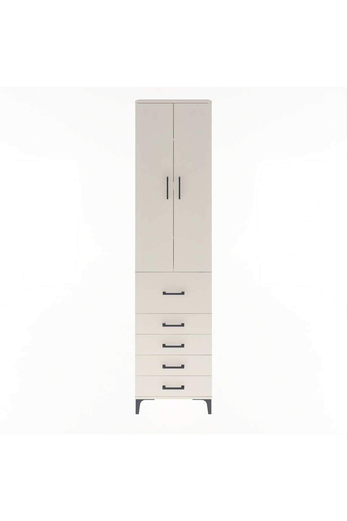Arges Dolap 4 Raflı 5 Çekmeceli 2 Kapaklı 60x30x243 - S32M027V1A