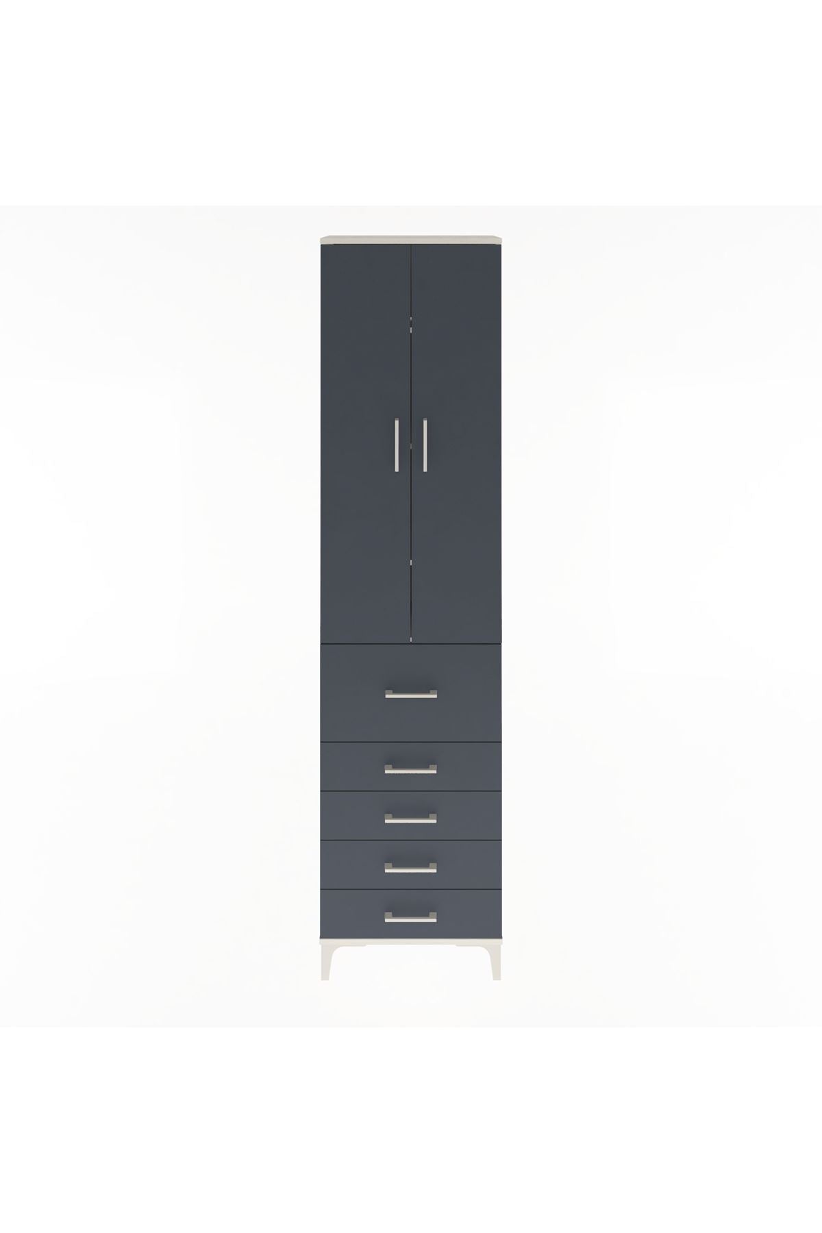 Arges Dolap 4 Raflı 5 Çekmeceli 2 Kapaklı 60x30x243 - S32M027V2A