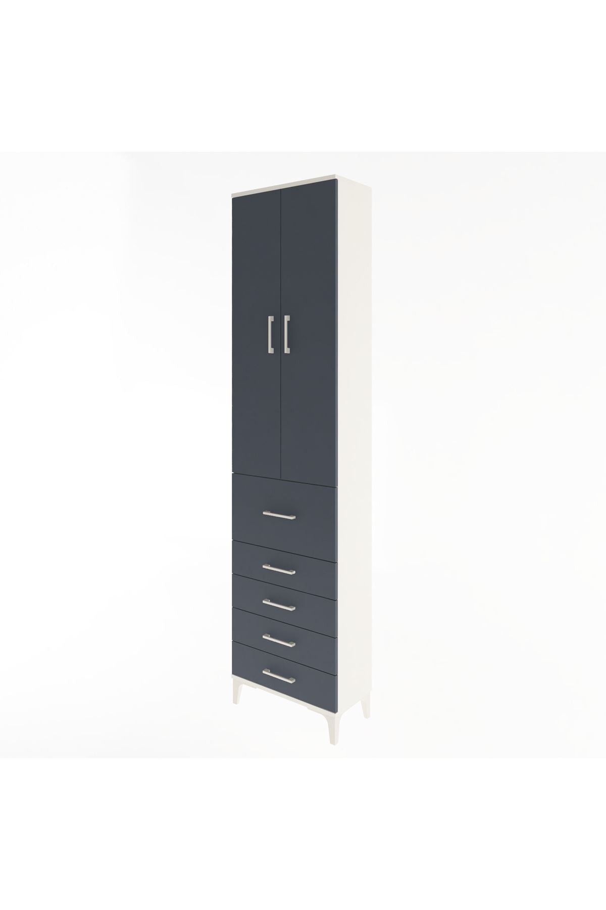Arges Dolap 4 Raflı 5 Çekmeceli 2 Kapaklı 60x30x243 - S32M027V2A