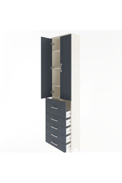 Arges Dolap 4 Raflı 5 Çekmeceli 2 Kapaklı 60x30x243 - S32M027V2A