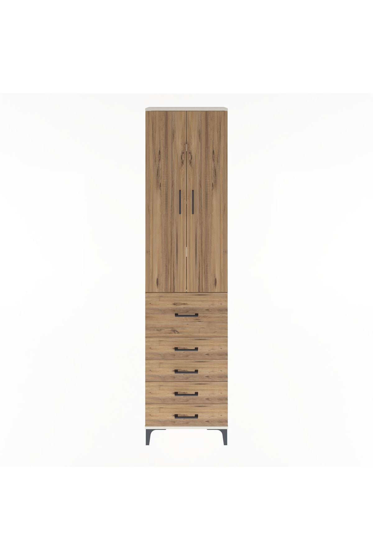 Arges Dolap 4 Raflı 5 Çekmeceli 2 Kapaklı 60x30x243 - S32M027V3A