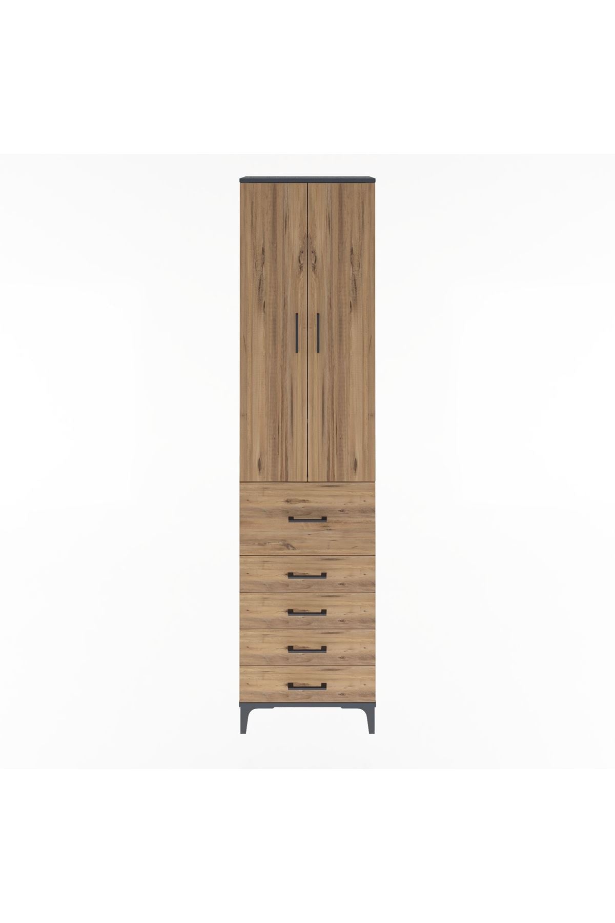 Arges Dolap 4 Raflı 5 Çekmeceli 2 Kapaklı 60x30x243 - S32M027V6A
