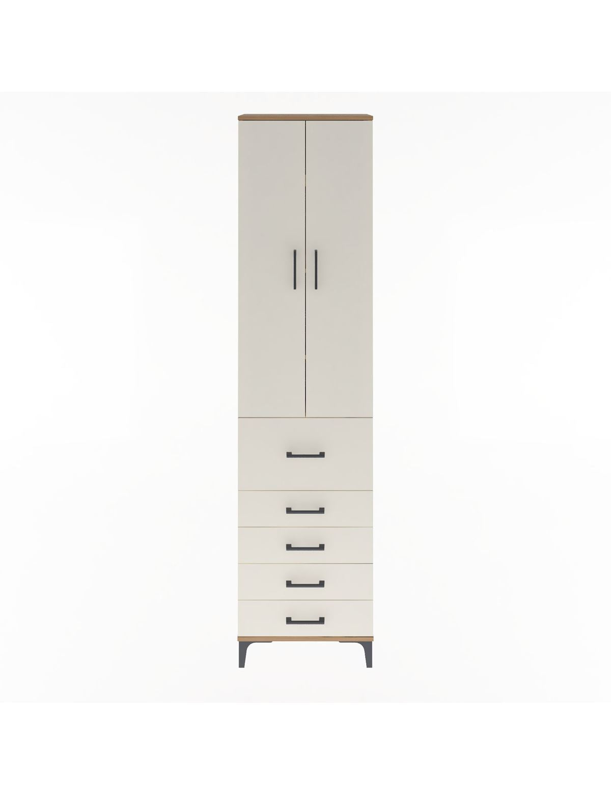 Arges Dolap 4 Raflı 5 Çekmeceli 2 Kapaklı 60x30x243 - S32M027V7A