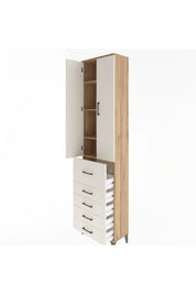 Arges Dolap 4 Raflı 5 Çekmeceli 2 Kapaklı 60x30x243 - S32M027V7A