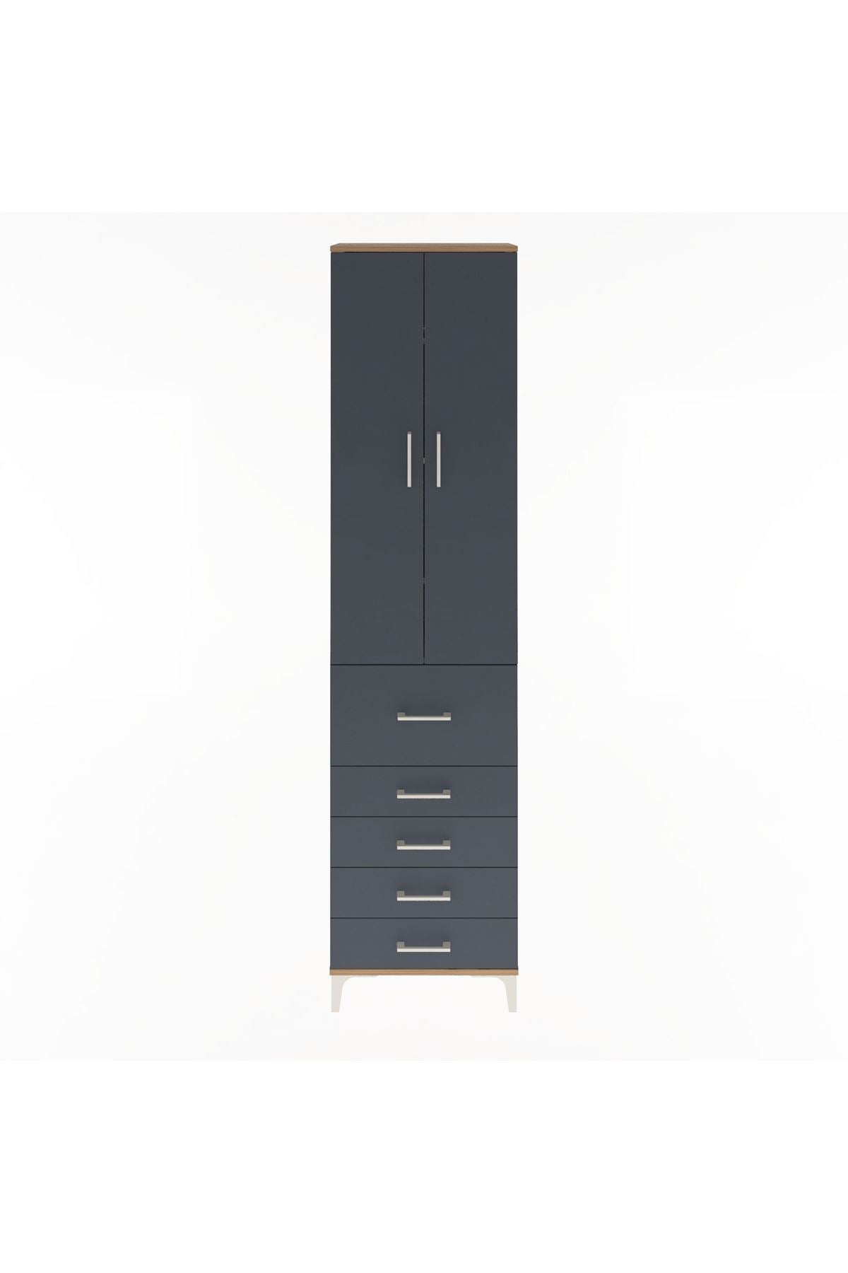 Arges Dolap 4 Raflı 5 Çekmeceli 2 Kapaklı 60x30x243 - S32M027V8A