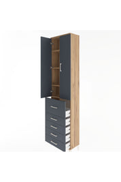 Arges Dolap 4 Raflı 5 Çekmeceli 2 Kapaklı 60x30x243 - S32M027V8A
