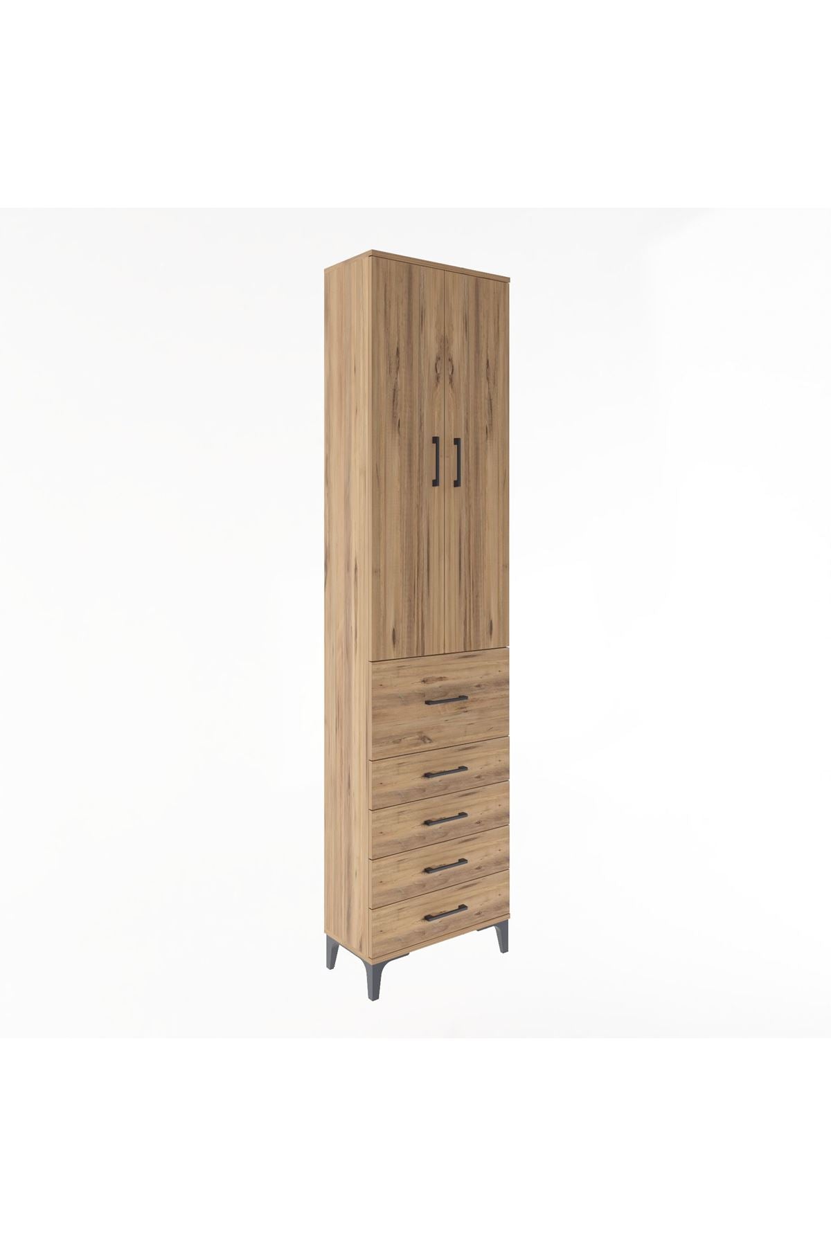Arges Dolap 4 Raflı 5 Çekmeceli 2 Kapaklı 60x30x243 - S32M027V9A