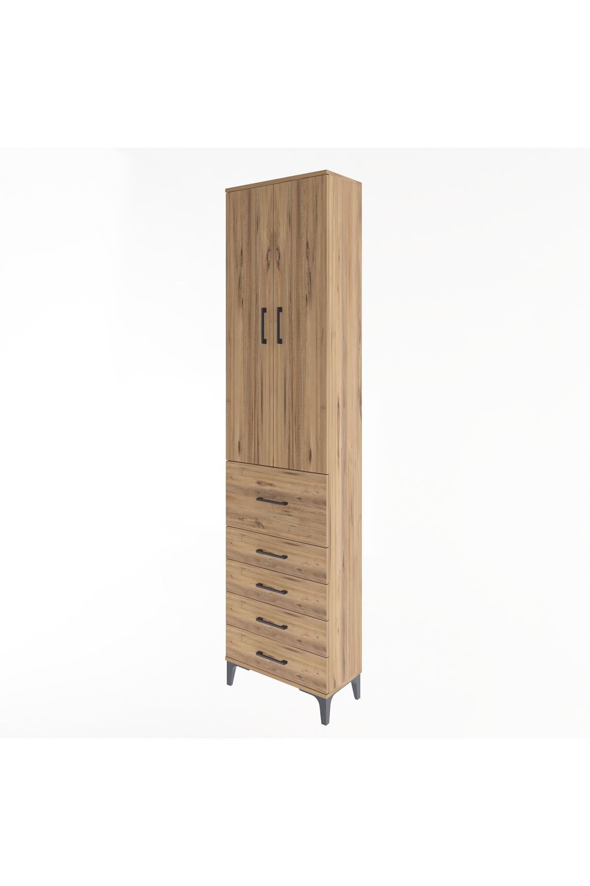 Arges Dolap 4 Raflı 5 Çekmeceli 2 Kapaklı 60x30x243 - S32M027V9A