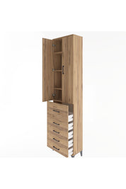 Arges Dolap 4 Raflı 5 Çekmeceli 2 Kapaklı 60x30x243 - S32M027V9A