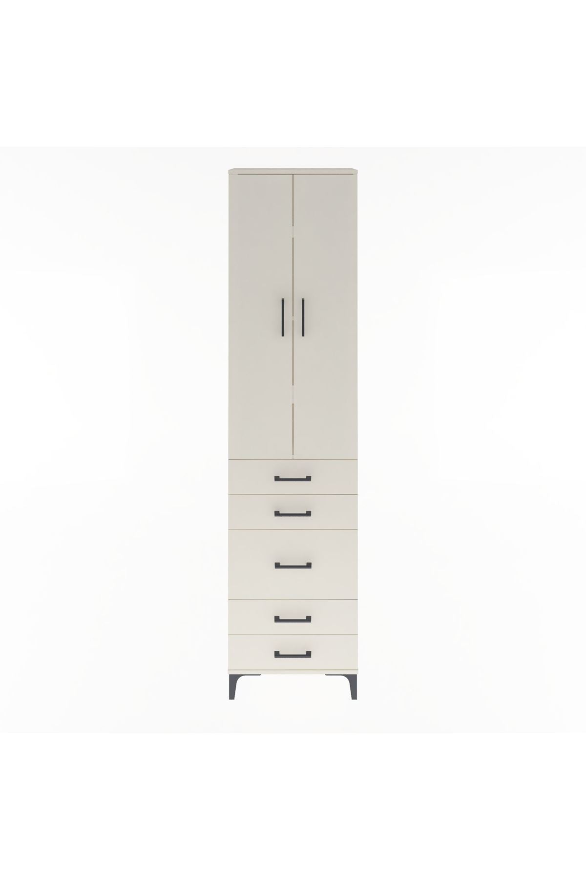 Arges Dolap 4 Raflı 5 Çekmeceli 2 Kapaklı 60x30x243 - S32M028V1A