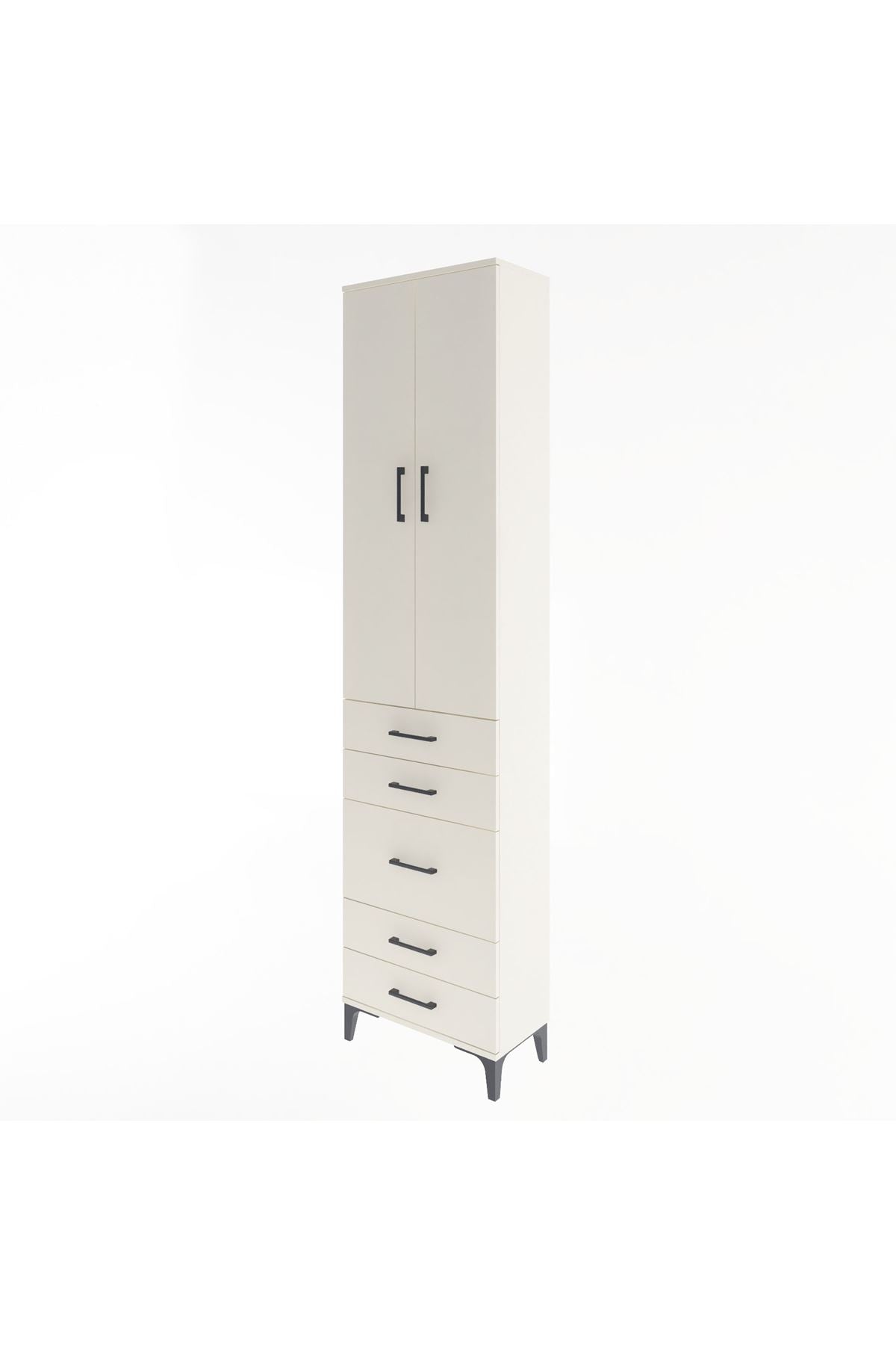 Arges Dolap 4 Raflı 5 Çekmeceli 2 Kapaklı 60x30x243 - S32M028V1A