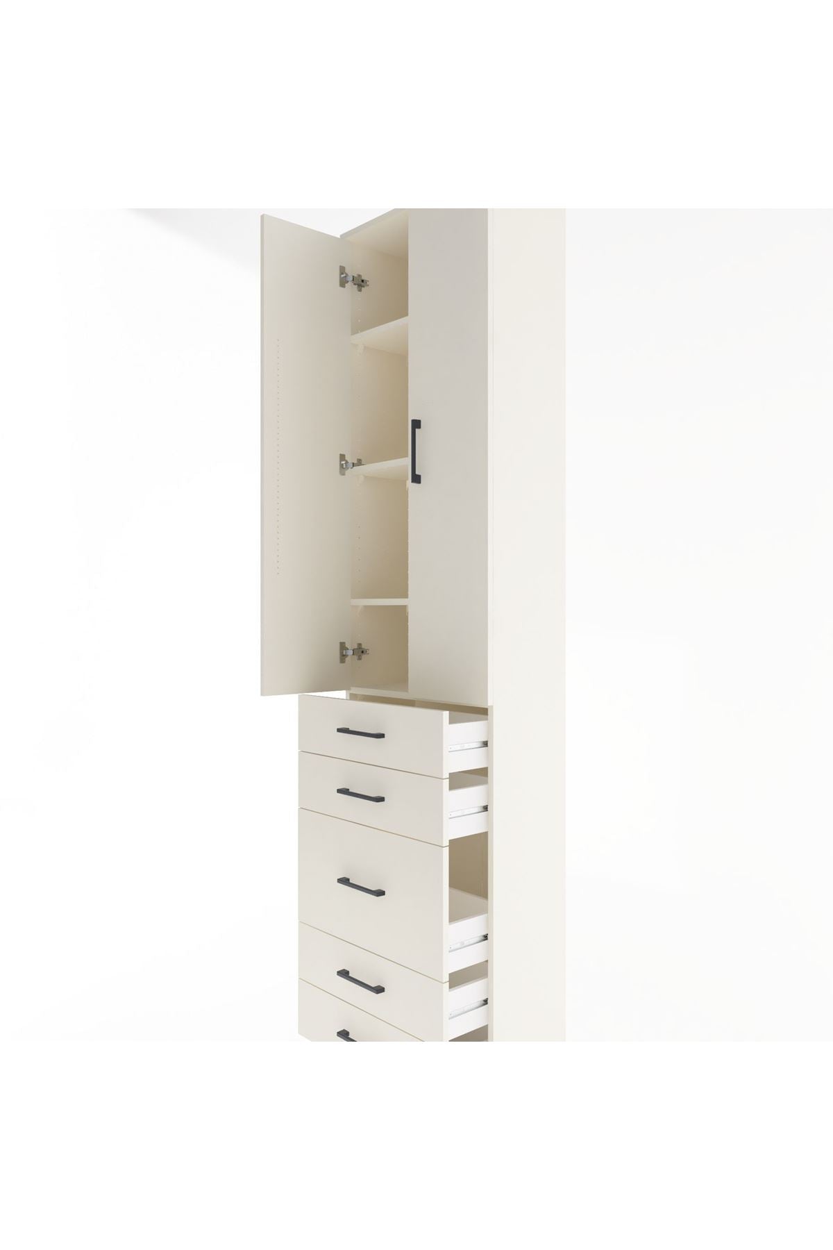 Arges Dolap 4 Raflı 5 Çekmeceli 2 Kapaklı 60x30x243 - S32M028V1A