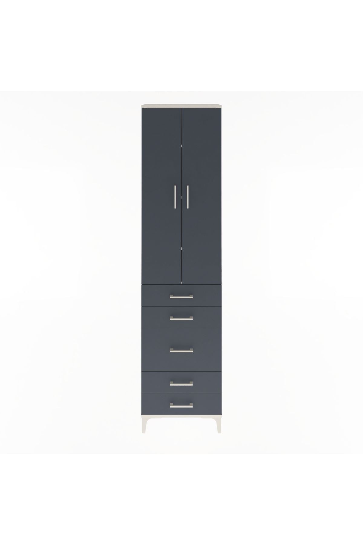 Arges Dolap 4 Raflı 5 Çekmeceli 2 Kapaklı 60x30x243 - S32M028V2A