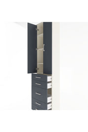 Arges Dolap 4 Raflı 5 Çekmeceli 2 Kapaklı 60x30x243 - S32M028V2A