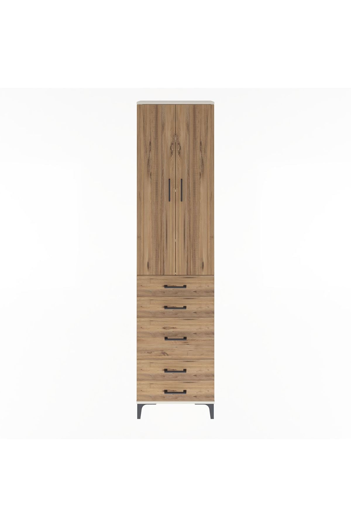 Arges Dolap 4 Raflı 5 Çekmeceli 2 Kapaklı 60x30x243 - S32M028V3A