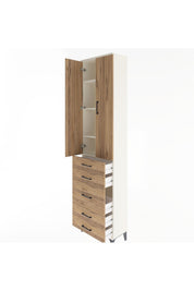 Arges Dolap 4 Raflı 5 Çekmeceli 2 Kapaklı 60x30x243 - S32M028V3A