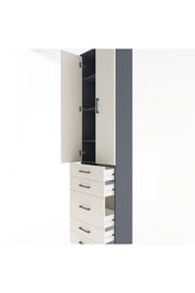 Arges Dolap 4 Raflı 5 Çekmeceli 2 Kapaklı 60x30x243 - S32M028V4A