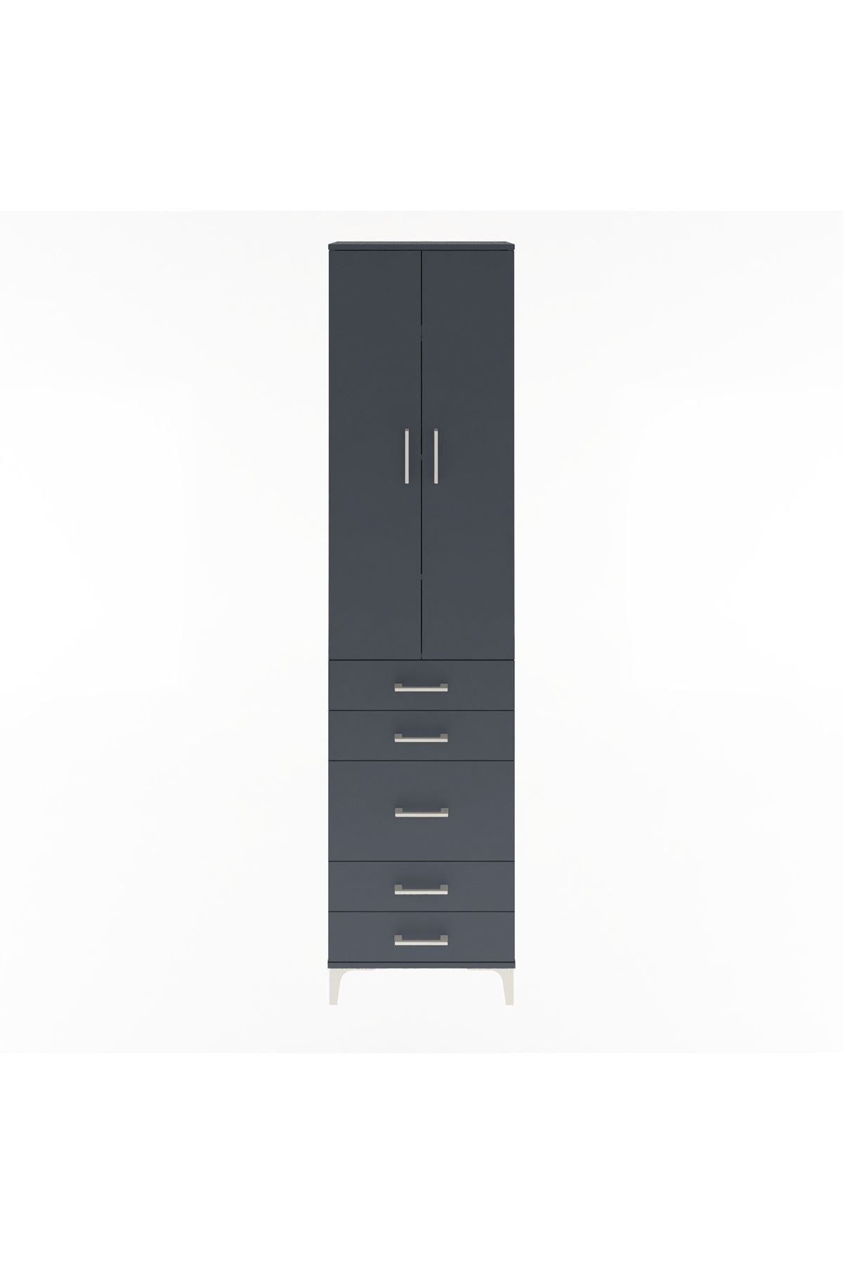 Arges Dolap 4 Raflı 5 Çekmeceli 2 Kapaklı 60x30x243 - S32M028V5A