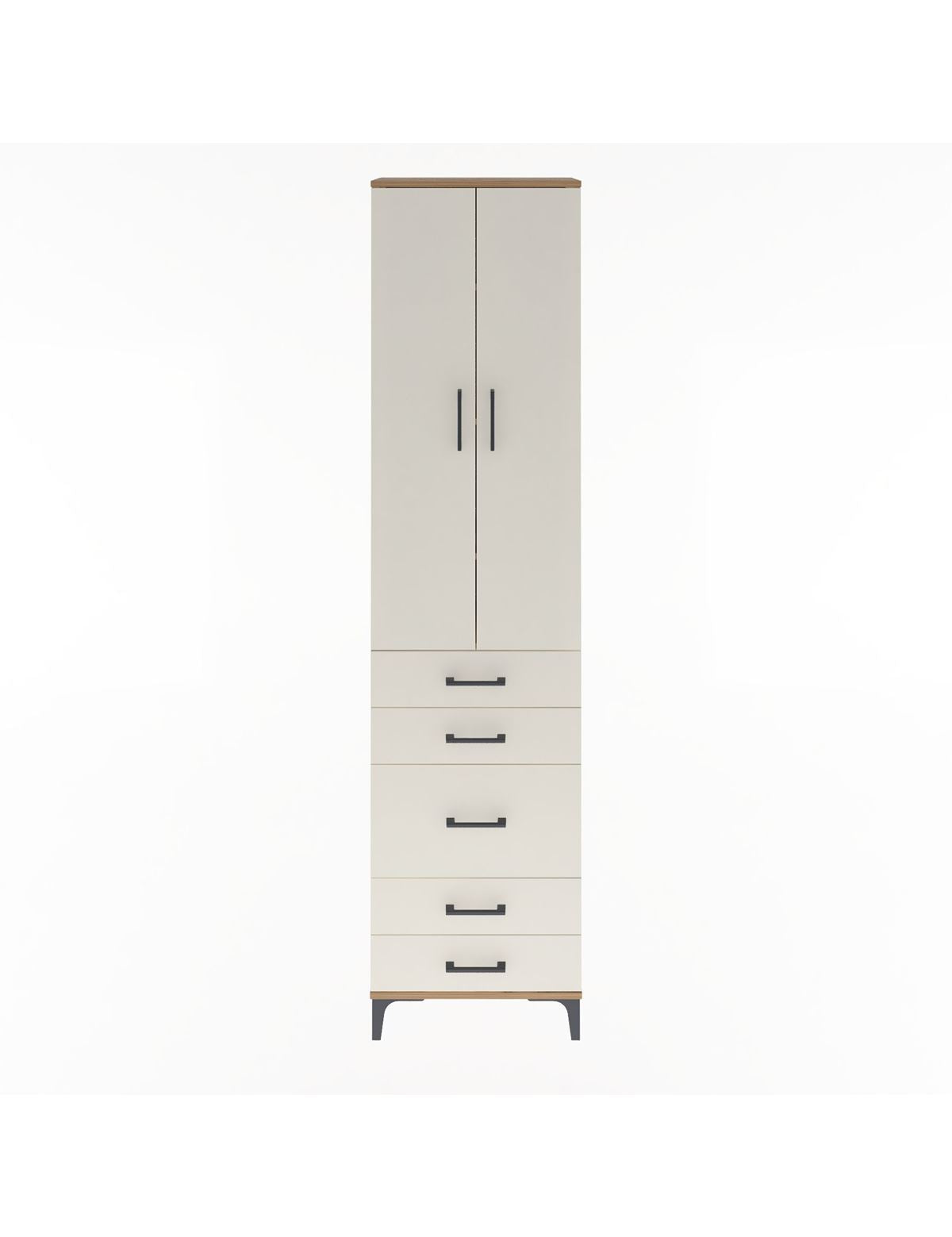 Arges Dolap 4 Raflı 5 Çekmeceli 2 Kapaklı 60x30x243 - S32M028V7A