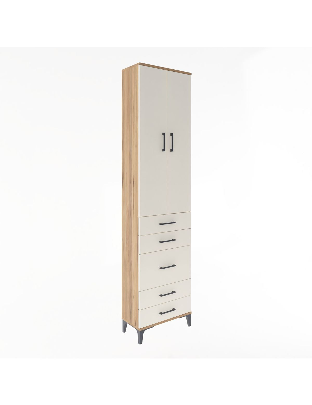 Arges Dolap 4 Raflı 5 Çekmeceli 2 Kapaklı 60x30x243 - S32M028V7A