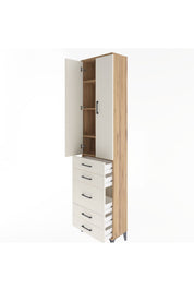 Arges Dolap 4 Raflı 5 Çekmeceli 2 Kapaklı 60x30x243 - S32M028V7A