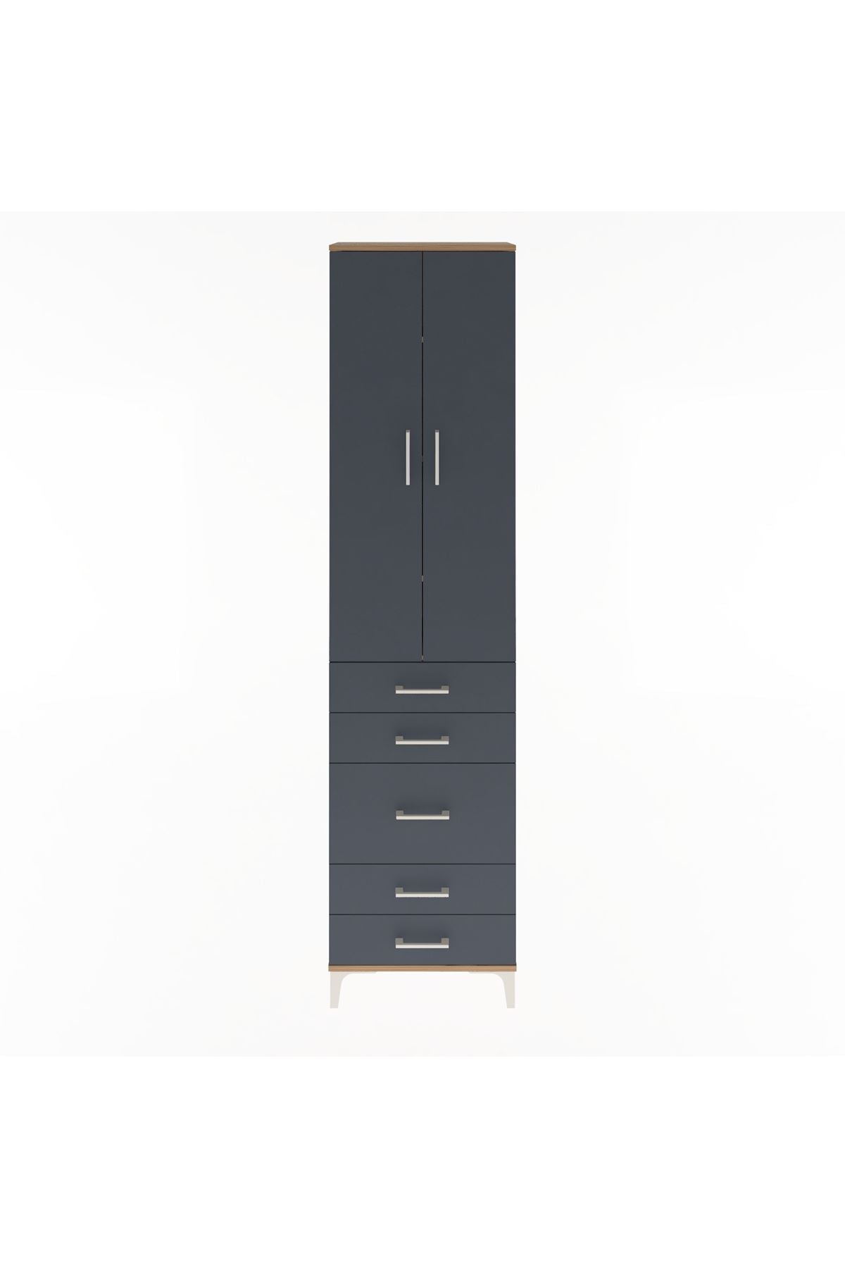 Arges Dolap 4 Raflı 5 Çekmeceli 2 Kapaklı 60x30x243 - S32M028V8A