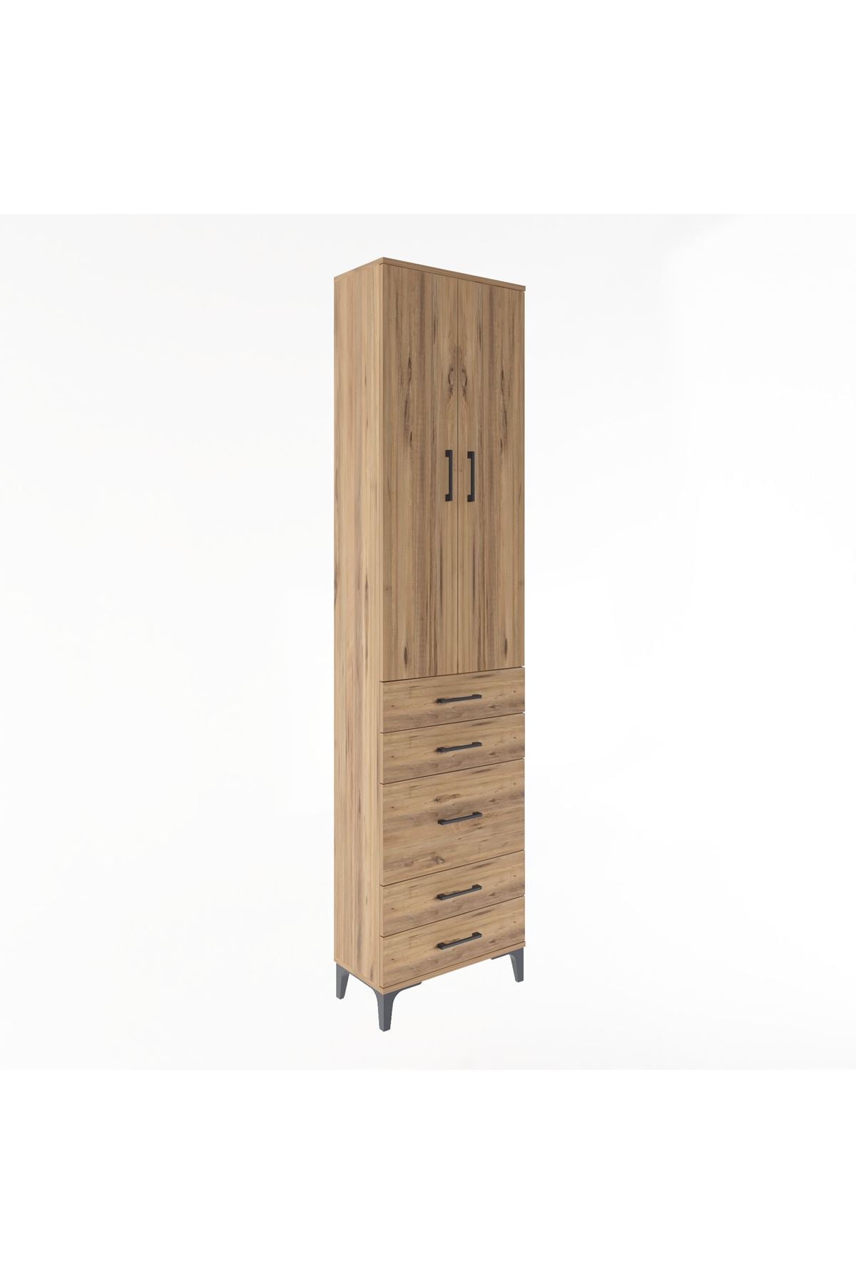 Arges Dolap 4 Raflı 5 Çekmeceli 2 Kapaklı 60x30x243 - S32M028V9A