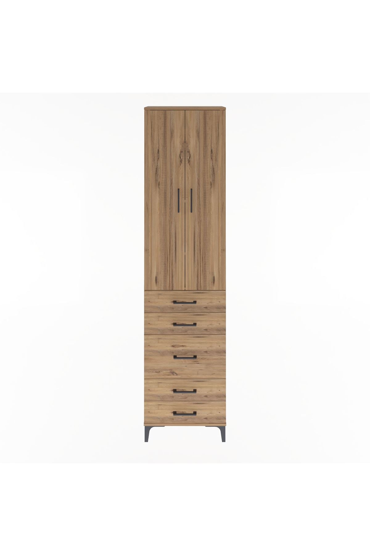 Arges Dolap 4 Raflı 5 Çekmeceli 2 Kapaklı 60x30x243 - S32M028V9A