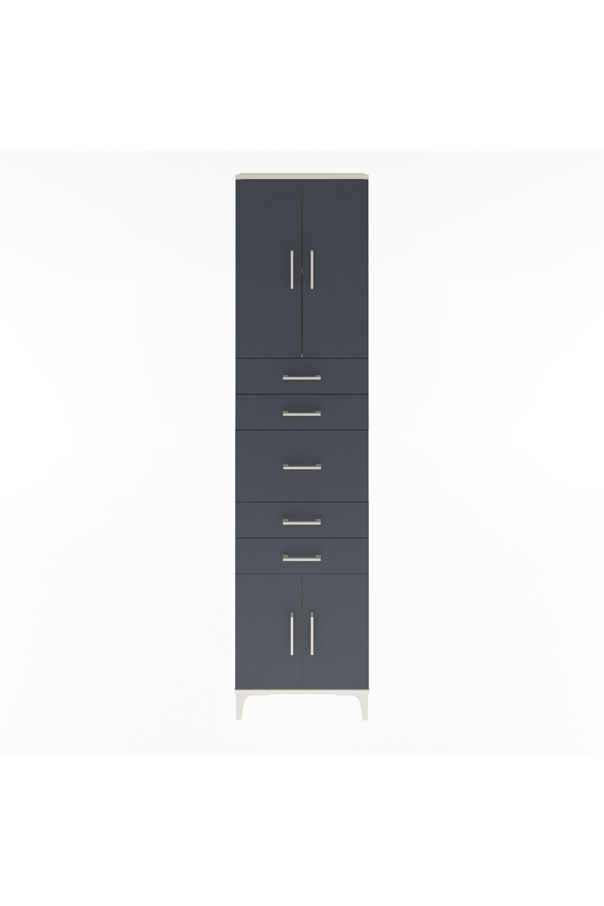Arges Dolap 2 Raflı 5 Çekmeceli 4 Kapaklı 60x30x243 - S32M029V2A