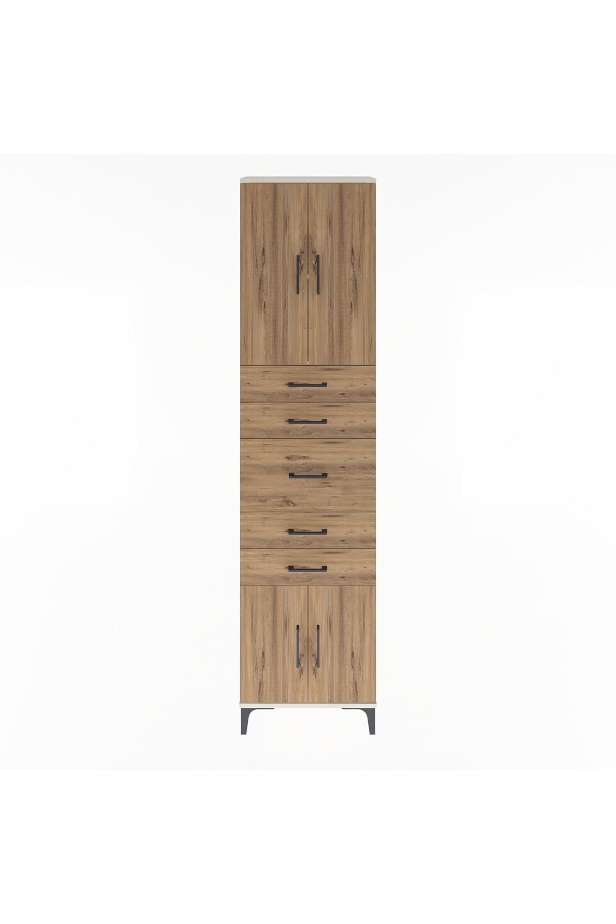 Arges Dolap 2 Raflı 5 Çekmeceli 4 Kapaklı 60x30x243 - S32M029V3A