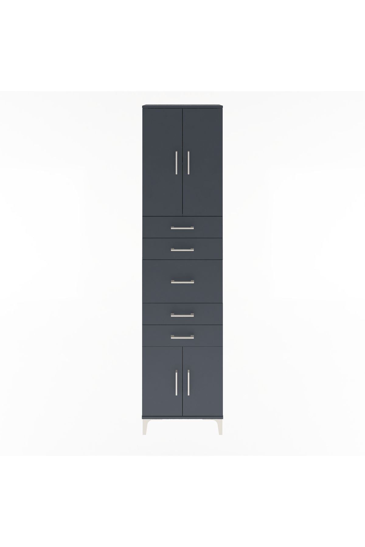 Arges Dolap 2 Raflı 5 Çekmeceli 4 Kapaklı 60x30x243 - S32M029V5A