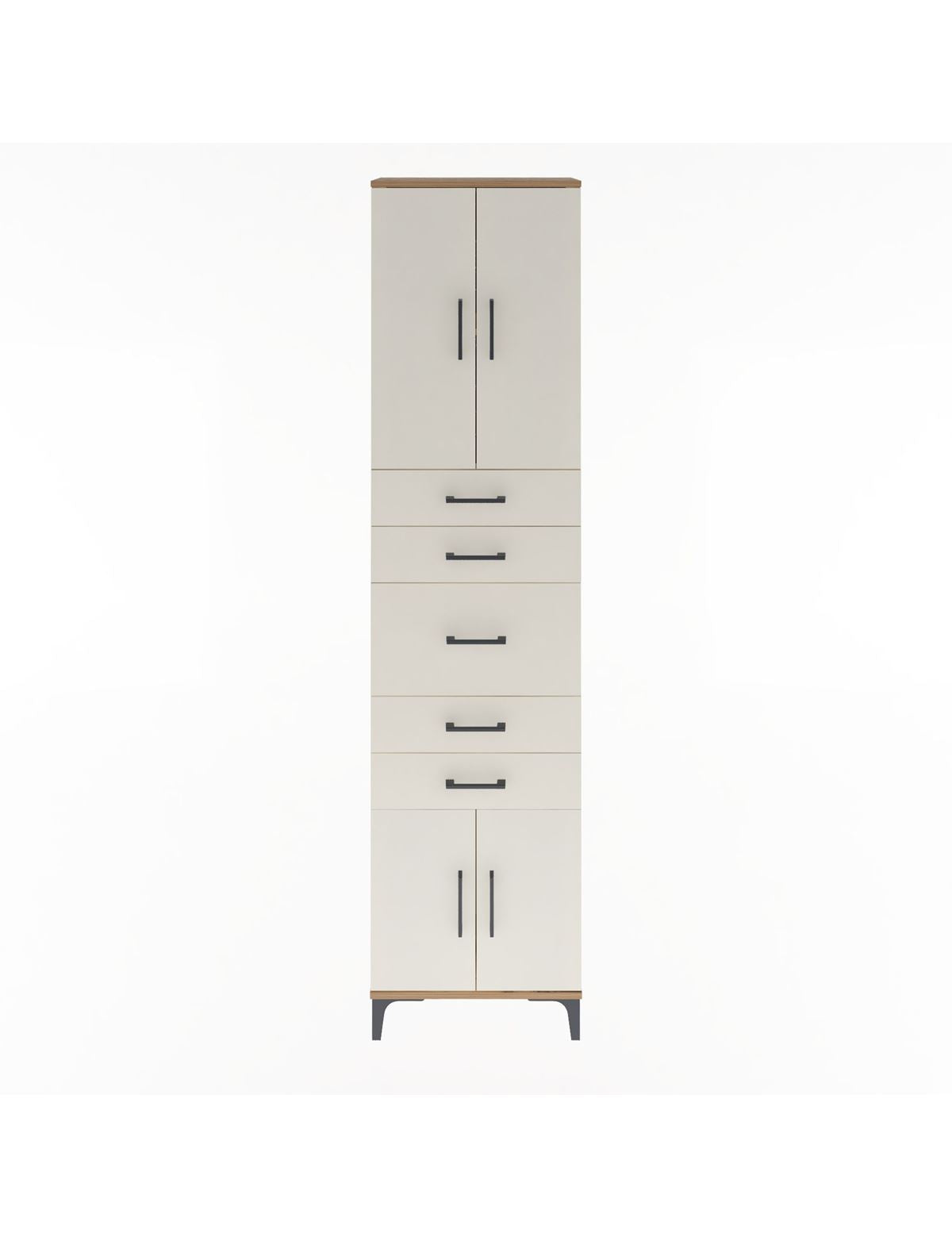 Arges Dolap 2 Raflı 5 Çekmeceli 4 Kapaklı 60x30x243 - S32M029V7A