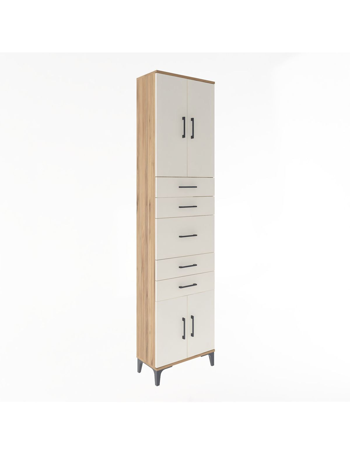 Arges Dolap 2 Raflı 5 Çekmeceli 4 Kapaklı 60x30x243 - S32M029V7A