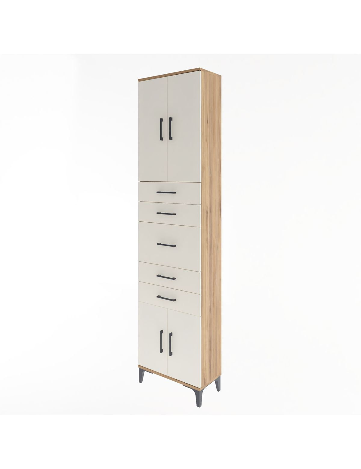 Arges Dolap 2 Raflı 5 Çekmeceli 4 Kapaklı 60x30x243 - S32M029V7A