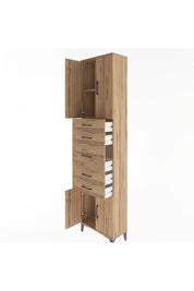 Arges Dolap 2 Raflı 5 Çekmeceli 4 Kapaklı 60x30x243 - S32M029V9A