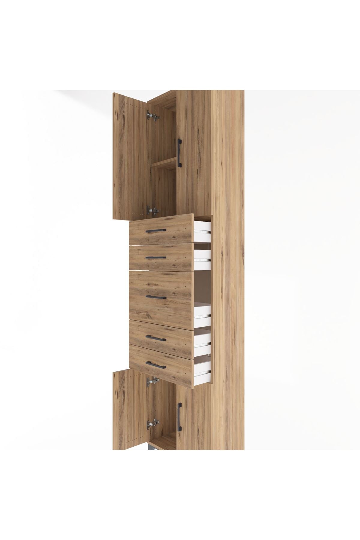 Arges Dolap 2 Raflı 5 Çekmeceli 4 Kapaklı 60x30x243 - S32M029V9A